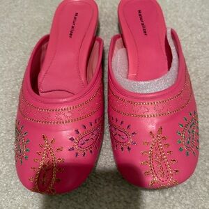 Naturalizer Pink Paisley Embroidered Mules